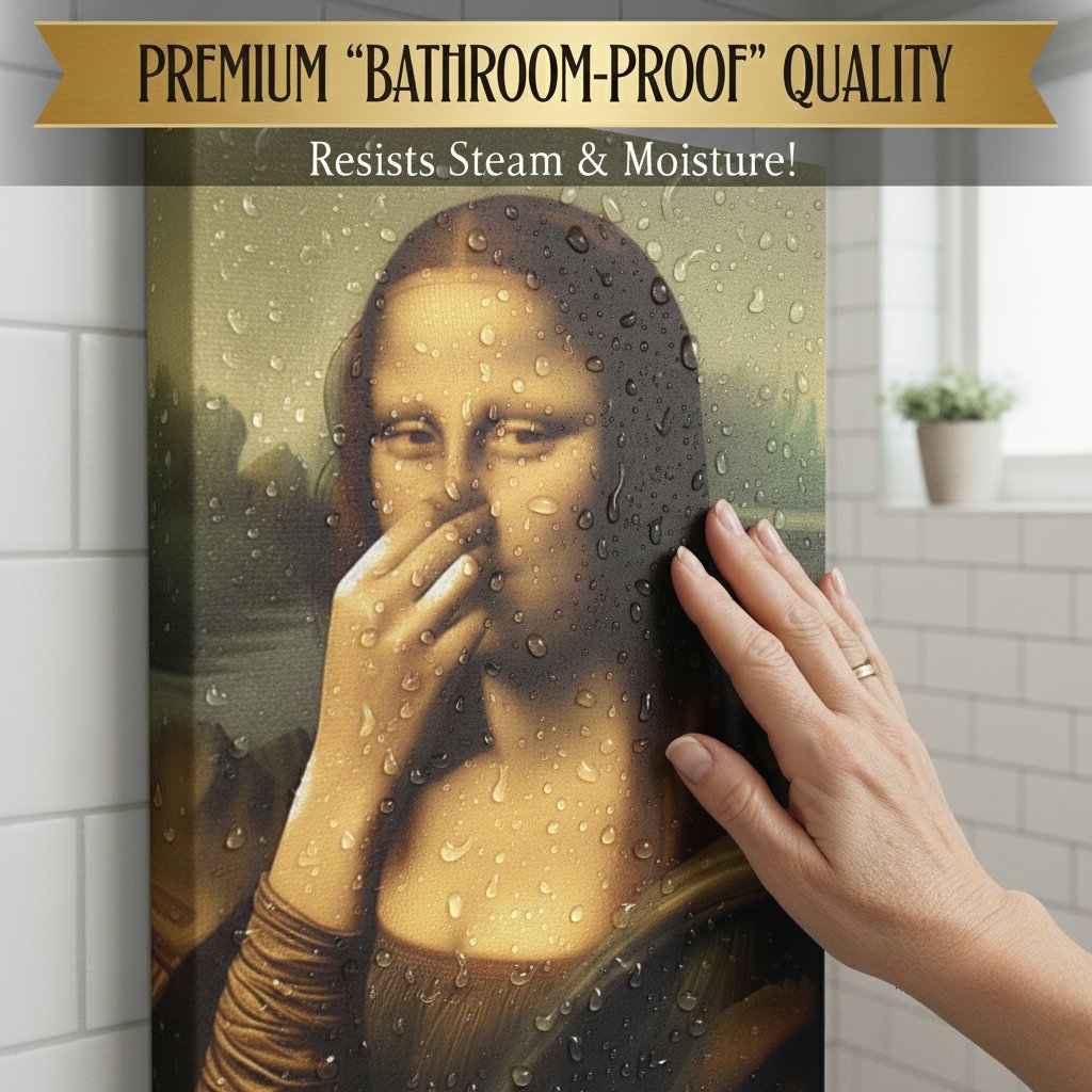 Badezimmer-Leinwandbild – Humorvoller Renaissance-Damen-Druck - Zorenza