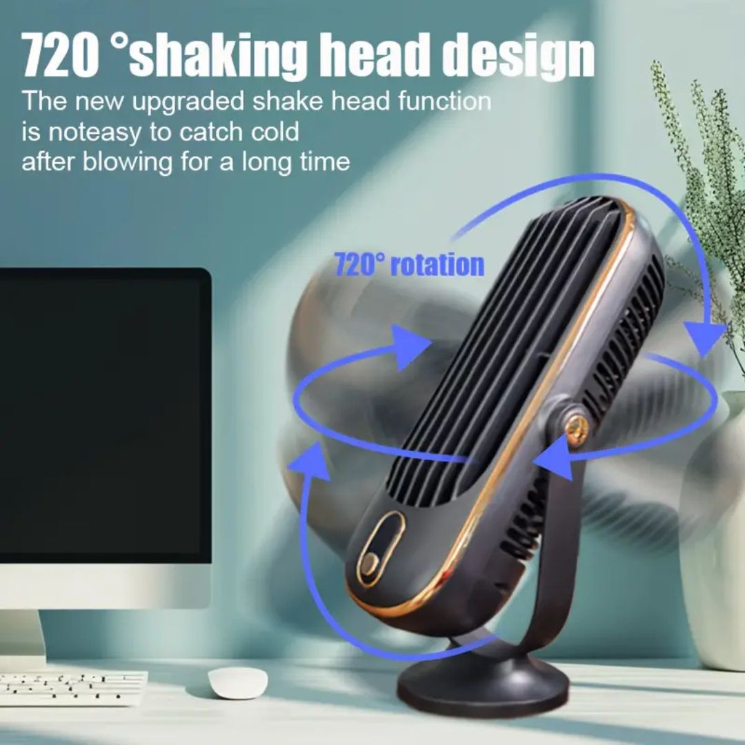 Tischventilator mit Akku – Leise und USB-aufladbar -    Zorenza