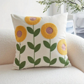 Kissenbezug mit gesticktem Blumen- und Botanik-Muster Zorenza