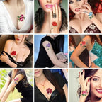 3D Tattoo Stickers mit Blumen- und Schmetterlings-Motiven -    Zorenza