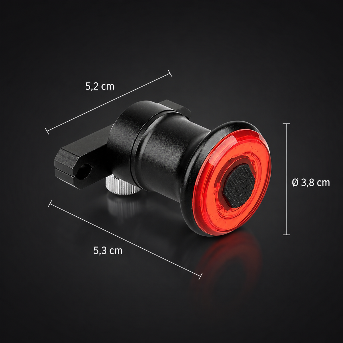 Fahrrad-Rücklicht mit Bremslicht-Funktion, 100 Lumen, 6 Modi, USB-Akku & IPX6 – Sattelmontage -    Zorenza
