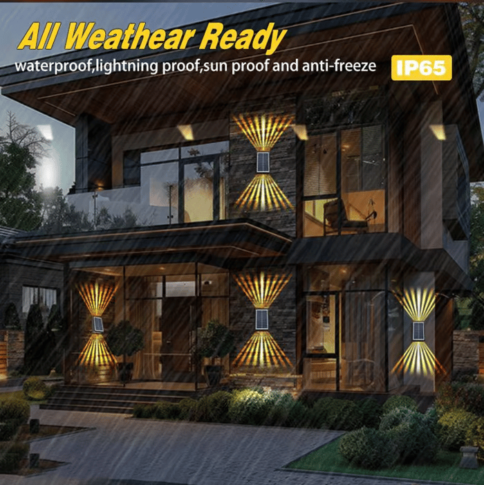 Solar-Wandleuchte mit Dual-Beam Effekt -    Zorenza