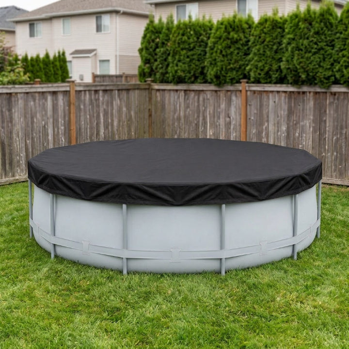 Poolabdeckung Oxford-Gewebe schwarz wetterfest mit Zugkabel -    Zorenza