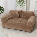 Plüsch-Haustiersofa mit erhöhtem Rand und Kissen – 4 Farben Zorenza