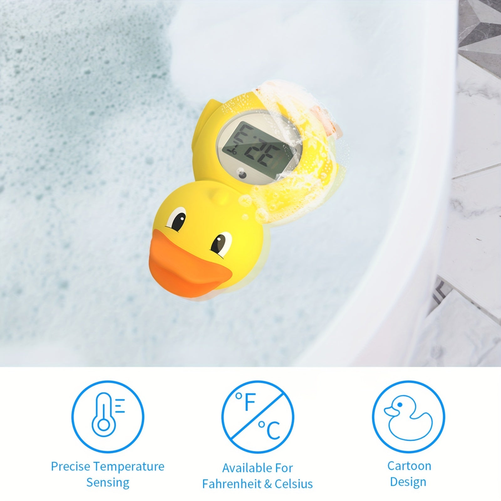 Badethermometer Digital Ente – Wasserdicht mit LCD-Anzeige -    Zorenza