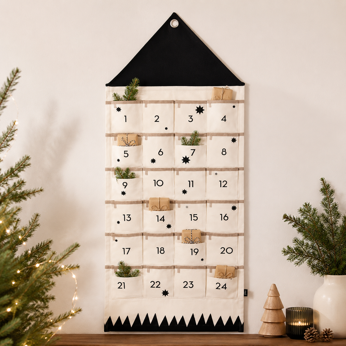 Adventskalender zum Befüllen Stoff 24 Taschen -    Zorenza