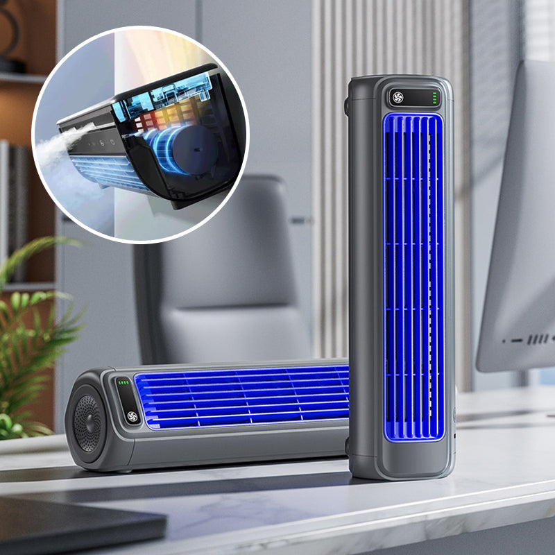 Tischventilator USB wiederaufladbar mit LED-Beleuchtung -    Zorenza