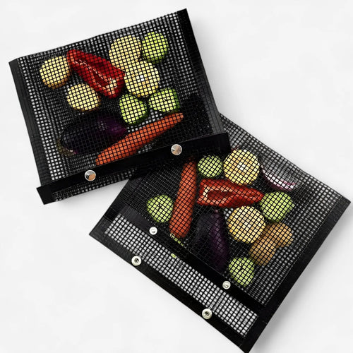 Antihaft-Grillbeutel aus Netzgewebe 3er-Set – Sauber Grillen ohne Aufwand Zorenza