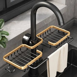 Faucet Kitchen Organizer – Sponge, Brush & Towel Bar in One