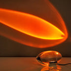 Ovale Kristall-Tischlampe – LED-Stimmungslicht in Warmweiß, Sonnenuntergangsrot & Blau-Violett -    Zorenza