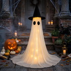 Leuchtender Geist mit Hexenhut – Halloween-Dekoration -    Zorenza