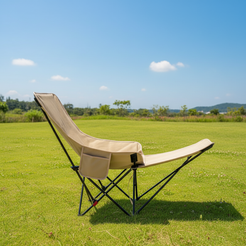 Campingstuhl Kohlenstoffstahl klappbar mit Fußstütze -    Zorenza