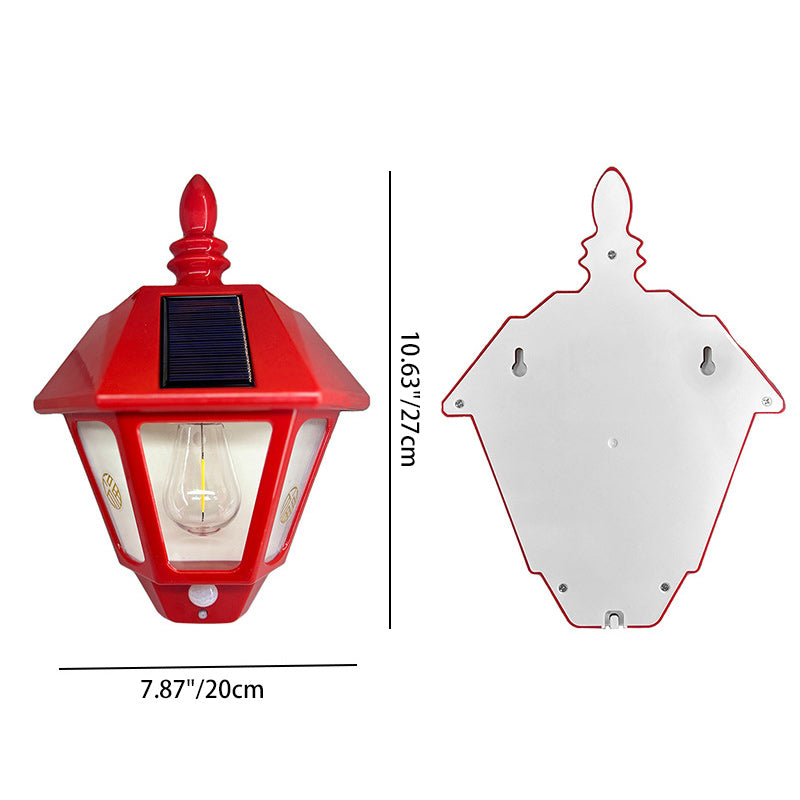 Solarwandleuchte Laterne traditionell mit Fu-Zeichen -    Zorenza