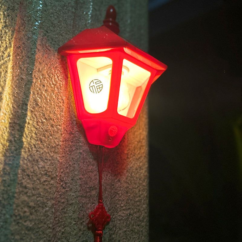 Solarwandleuchte Laterne traditionell mit Fu-Zeichen -    Zorenza