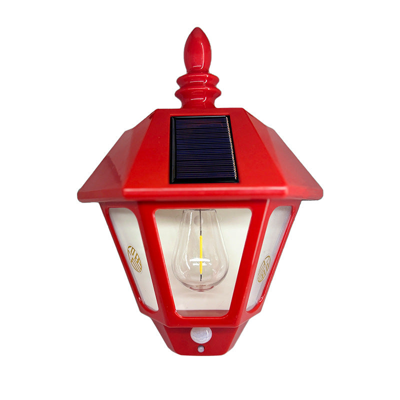Solarwandleuchte Laterne traditionell mit Fu-Zeichen -    Zorenza