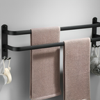 Aluminium Handtuchhalter mit Haken – ohne Bohren montierbar -    Zorenza