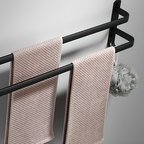 Aluminium Handtuchhalter mit Haken – ohne Bohren montierbar -    Zorenza