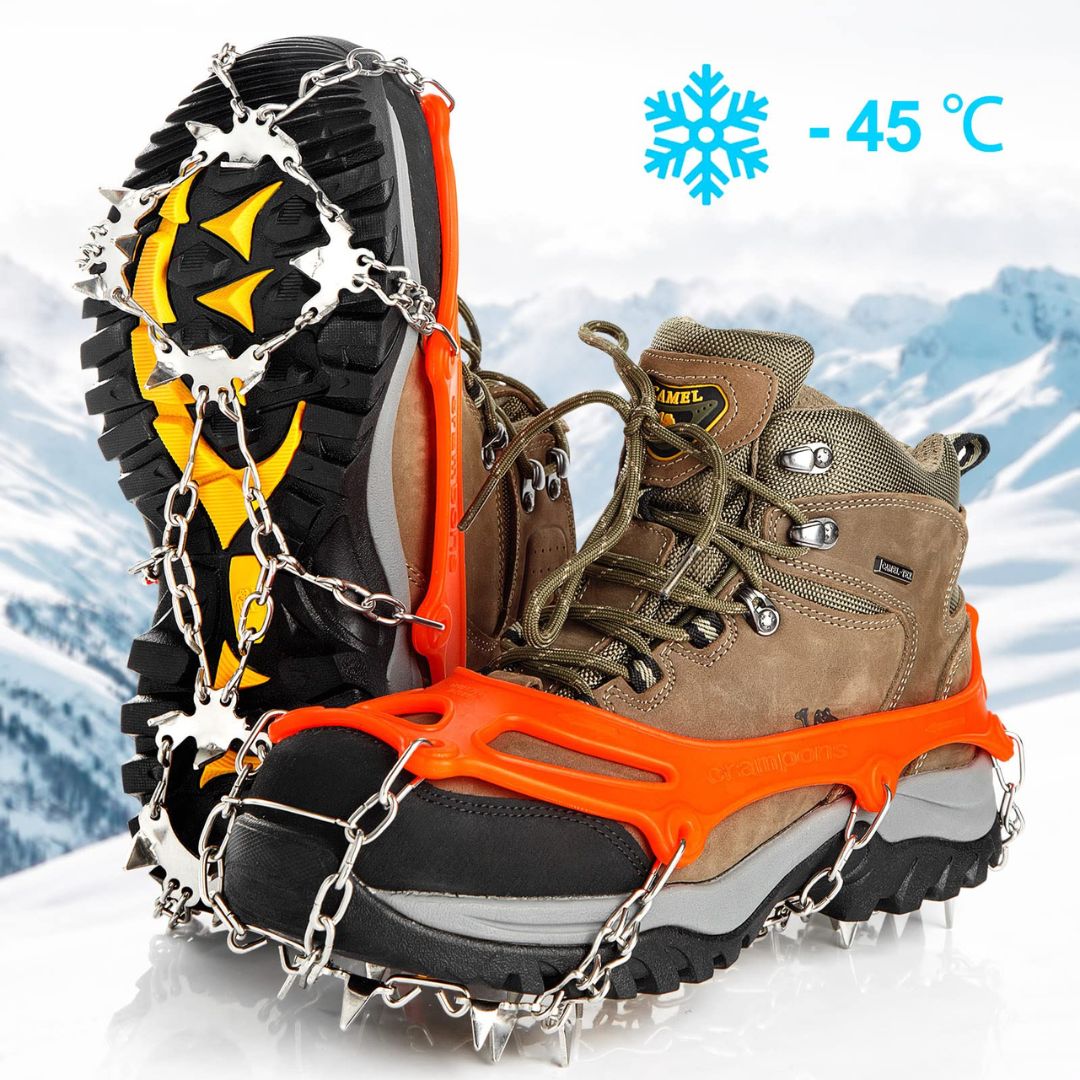 Schuhspikes Grödel Edelstahl – Universalgröße 36-45 -    Zorenza