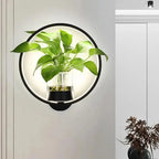 Botanische Wandleuchte mit integriertem Pflanzenelement Zorenza