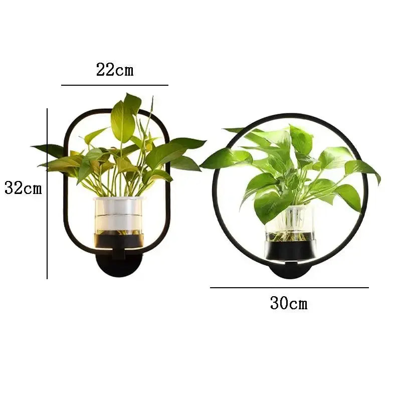 Botanische Wandleuchte mit integriertem Pflanzenelement Zorenza