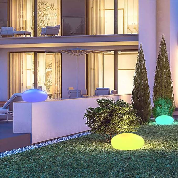LED Steinleuchte für Garten – Wetterfest mit USB-Ladung und Fernbedienung -    Zorenza