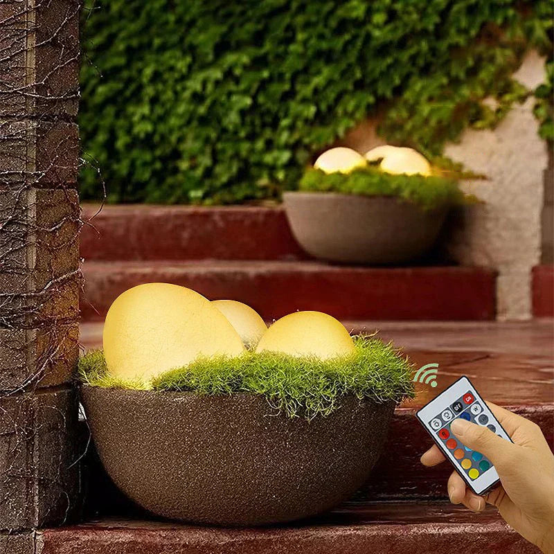 LED Steinleuchte für Garten – Wetterfest mit USB-Ladung und Fernbedienung -    Zorenza