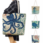 Strandtasche Leinen mit Meeresmotiv -    Zorenza