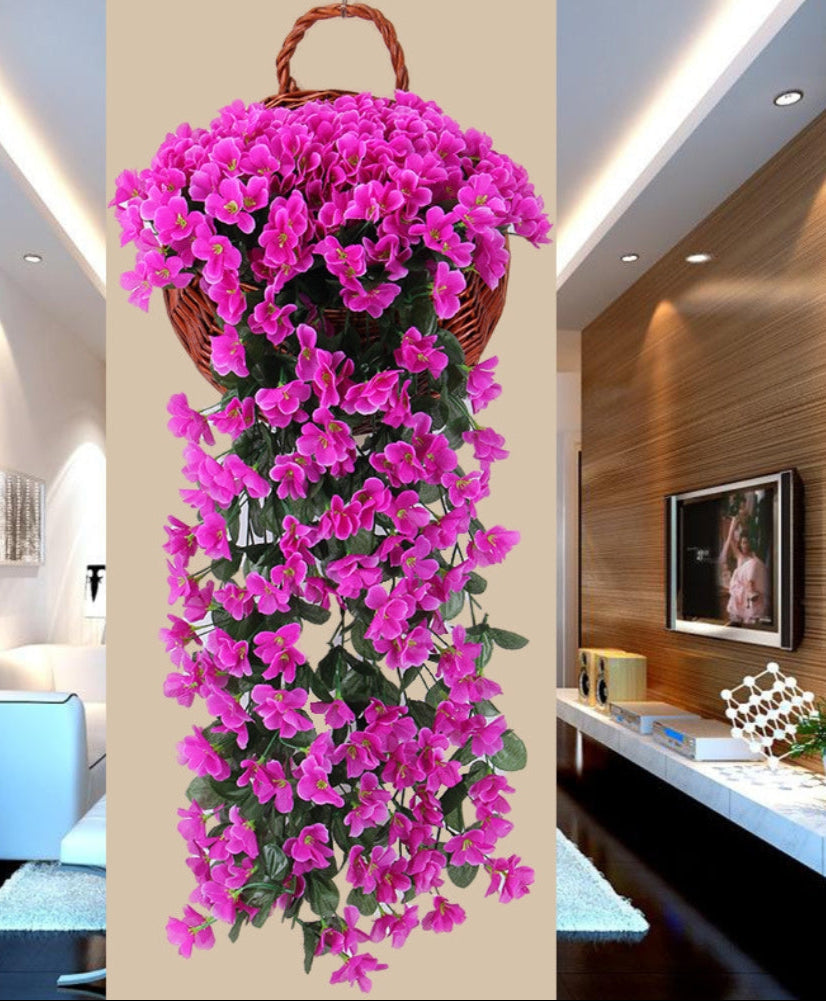 Künstliche Orchideen Hängeampel – Elegant fallende Blütenkaskade -    Zorenza