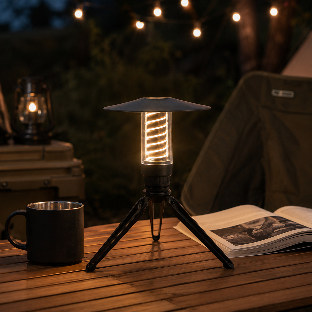 LED-Campinglaterne mit Taschenlampenfunktion – Faltbar -    Zorenza