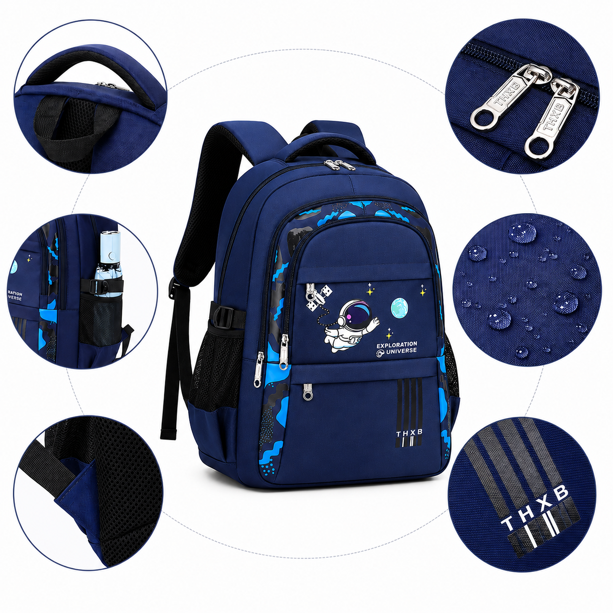 Kinder-Schulrucksack mit Astronauten-Motiv -    Zorenza