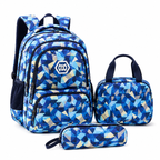 Schulrucksack-Set 3-teilig mit geometrischem Muster -    Zorenza