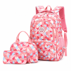 Schulrucksack-Set 3-teilig mit geometrischem Muster -    Zorenza