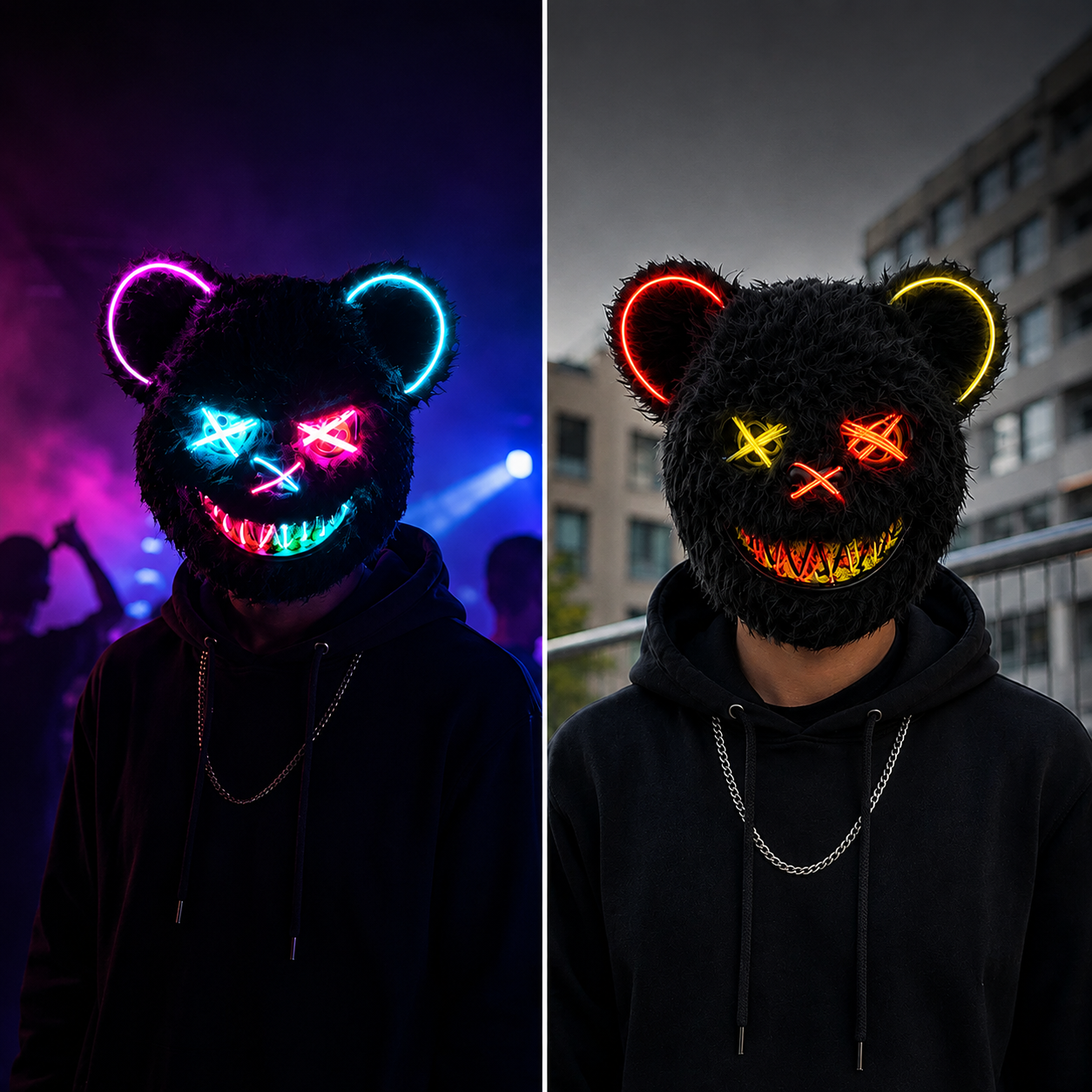 LED-Maske mit Neonlicht und mehreren Leuchtmodi -    Zorenza