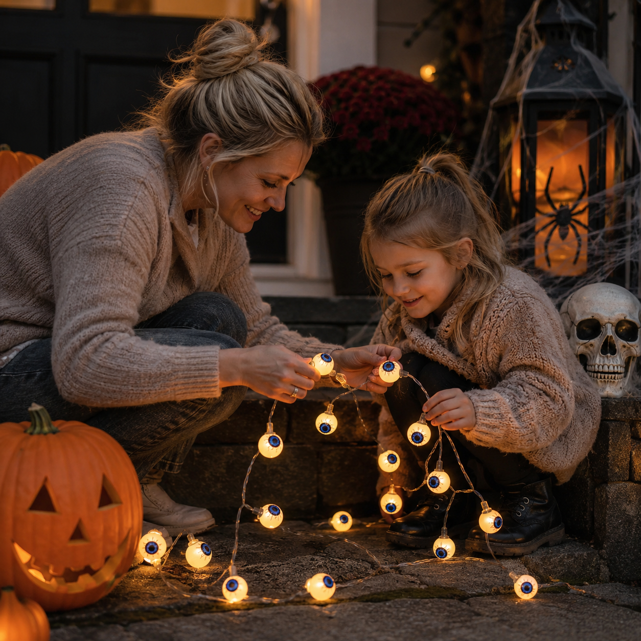 Halloween-Lichterkette Cartoon-Design mit LED-Beleuchtung -    Zorenza