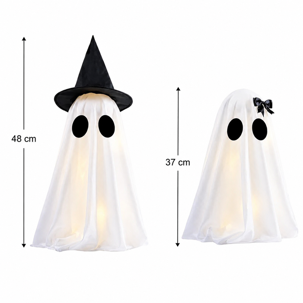 Geisterfiguren LED WeißBeleuchtete Halloween-Deko für Innenbereich -    Zorenza