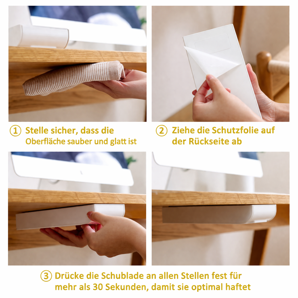 Unsichtbare Schreibtisch-Schublade zum Ankleben Zorenza