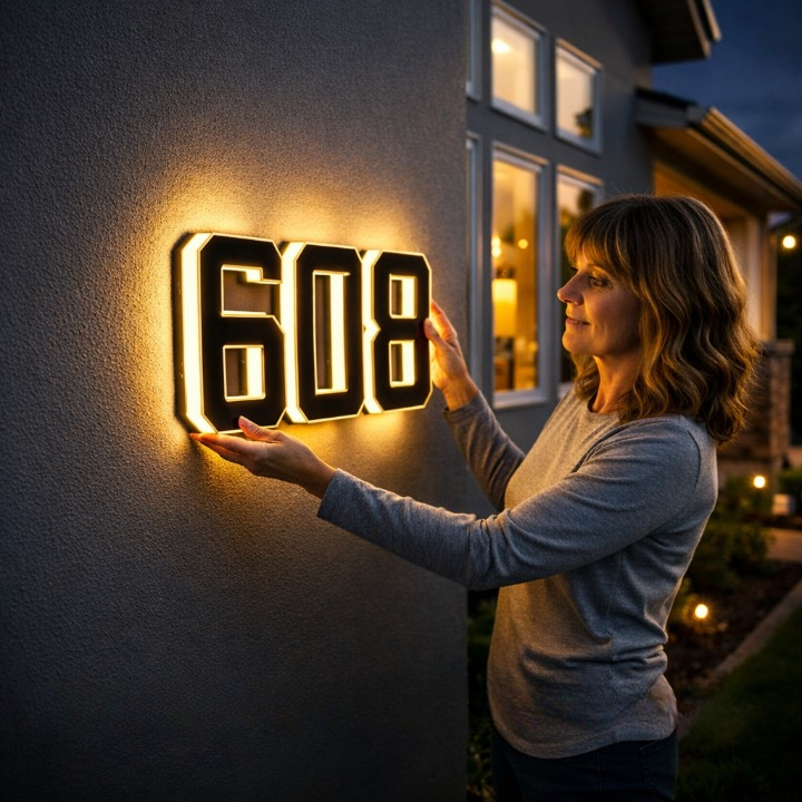 Solar Hausnummernschild – Automatisch leuchtend bei Dämmerung -    Zorenza