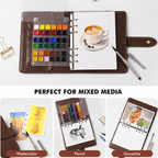Aquarell-Reiseskizzenbuch mit Pinsel und Farbschale -    Zorenza