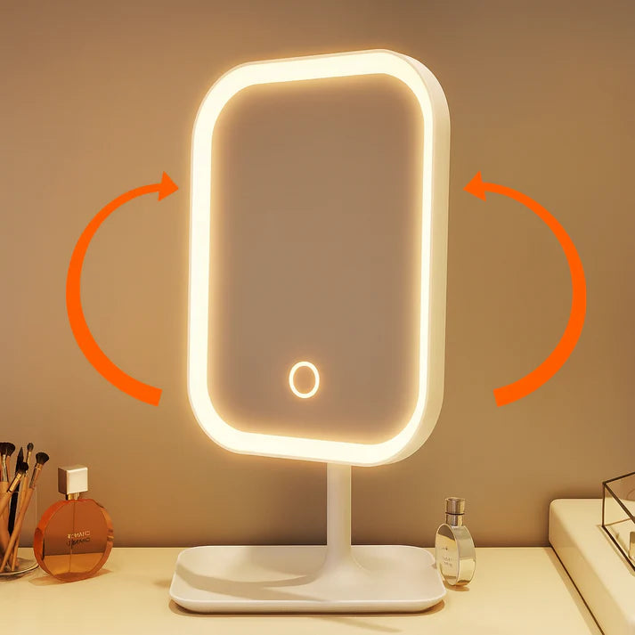 LED-Schminkspiegel mit Touch & 3 Lichtfarben – Wiederaufladbar, dimmbar -    Zorenza