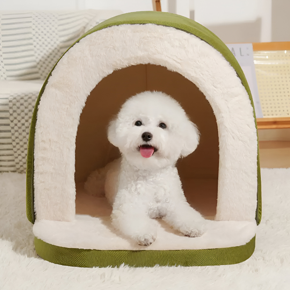 Hundebett Höhle 2-in-1 – Wandelbares Angstlösungs-Haustiernest - Zorenza
