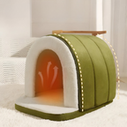 Hundebett Höhle 2-in-1 – Wandelbares Angstlösungs-Haustiernest - Zorenza