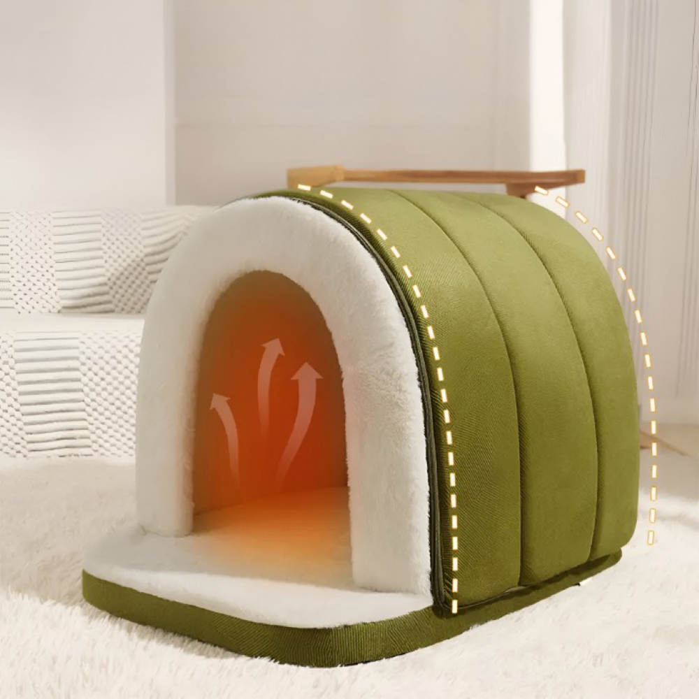 Hundebett Höhle 2-in-1 – Wandelbares Angstlösungs-Haustiernest - Zorenza
