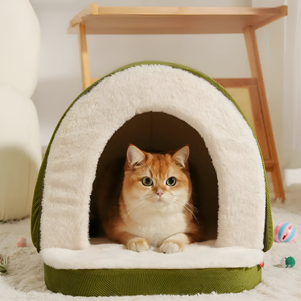 Hundebett Höhle 2-in-1 – Wandelbares Angstlösungs-Haustiernest - Zorenza