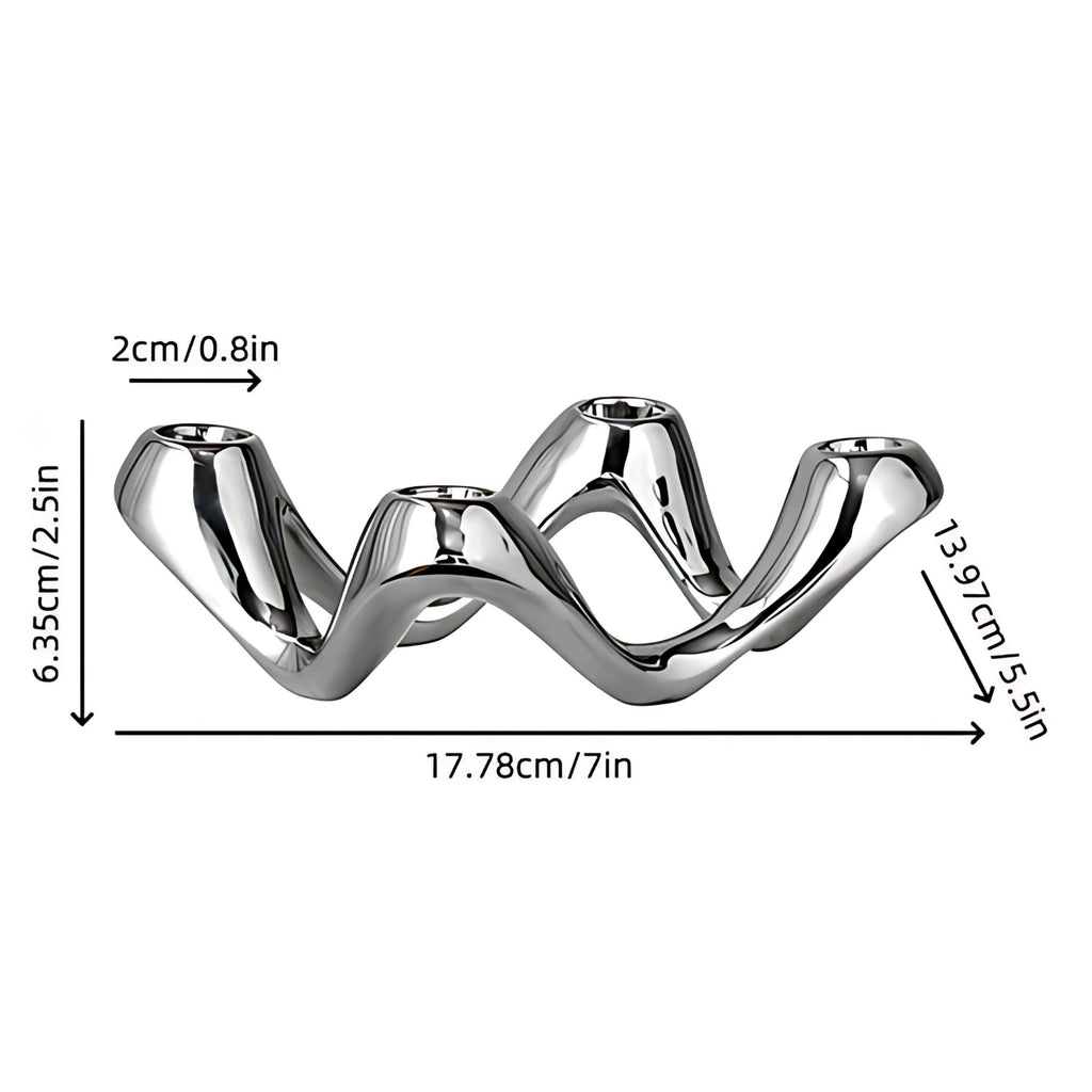 Kerzenhalter Keramik Wellenform 4-armig -    Zorenza
