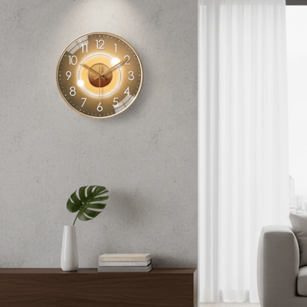 Wanduhr mit LED-Beleuchtung – Stille Quarzmechanismus -    Zorenza