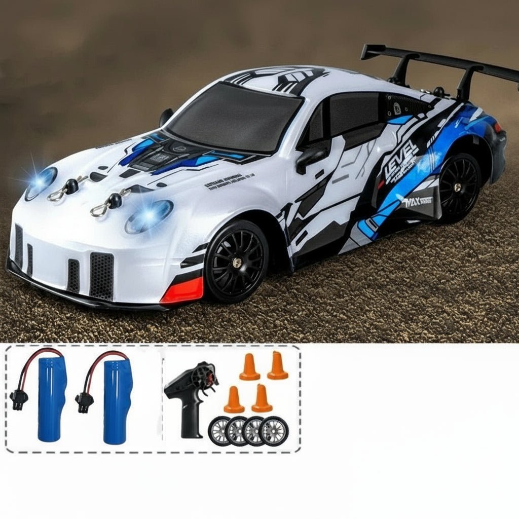 RC-Driftwagen 1:24 mit LED-Beleuchtung und Doppelreifen -    Zorenza