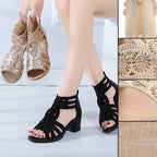 Keilsandalen mit Strass und Reißverschluss -    Zorenza