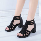 Keilsandalen mit Strass und Reißverschluss -    Zorenza