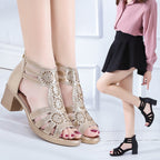 Keilsandalen mit Strass und Reißverschluss -    Zorenza