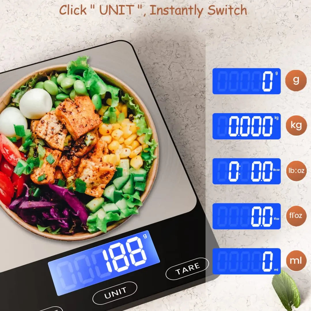 Digitale Küchenwaage mit LCD-Display – Bis 15 kg Zorenza